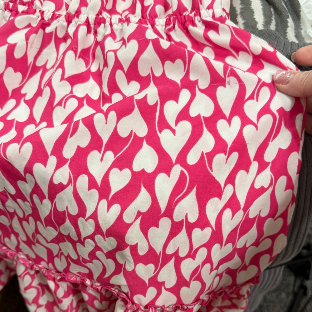 Pink Heart Pattern Kids Dress - Picture 3 of 5